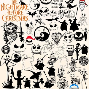 Bestes Bundle Halloween Alptraum SVG, Vor Weihnachten Clipart Sammlung SVG PNG.Schneiden und Drucken von Dateien.Halloween Trends.Jack und Sally.