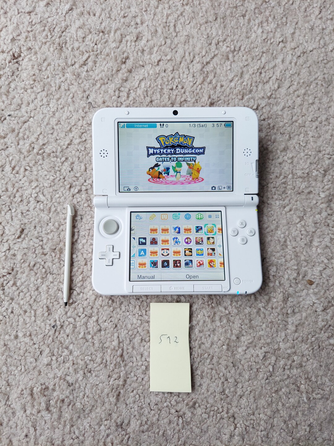 White Nintendo 3DS XL Handheld Console 64gb Memory Etsy