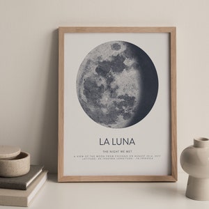 Benutzerdefinierte Mond Karte, die Nacht trafen wir Mond Himmel Druck, Mond Karte druckbare Poster, Mond Phase Hochzeit Jahrestag personalisierte Valentinstag Geschenk