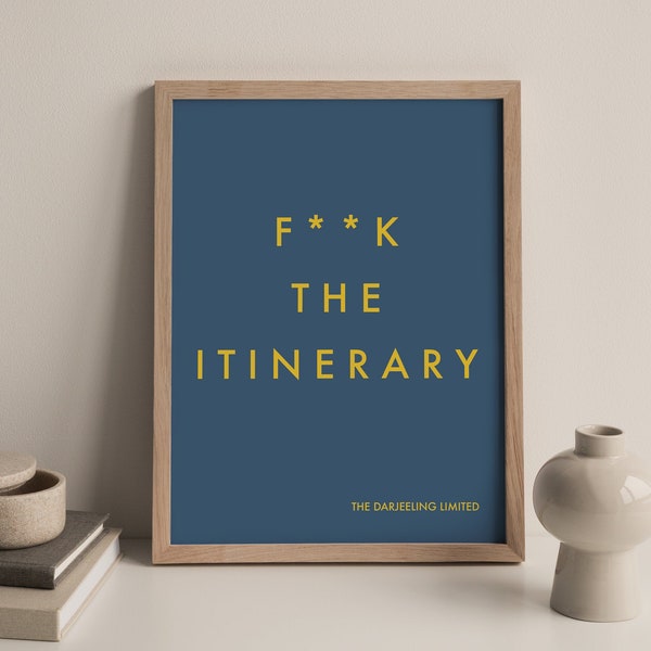 Printable Art, Itinerary Definition Print, Wall Art Prints, Quote Print, Wes Anderson, Instant Download, Darjeeling Limited, Wall Printable