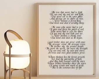 Printable Art, Good Timber Print, Douglas Malloch Print, Wall Art Prints, Quote Print, Minimalist Print, Instant Download, Poetry, Printable