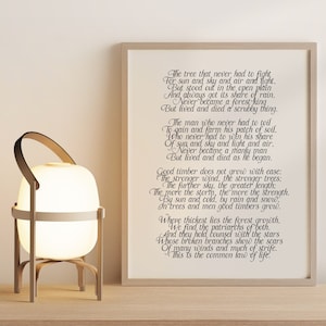 Printable Art, Good Timber Print, Douglas Malloch Print, Wall Art Prints, Quote Print, Minimalist Print, Instant Download, Poetry, Printable