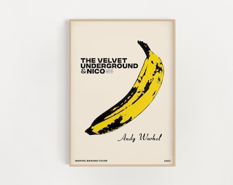 andy warhol banana, pop art print, andy warhol poster, vintage print, modern art print, printable wall art, home decor, digital art print