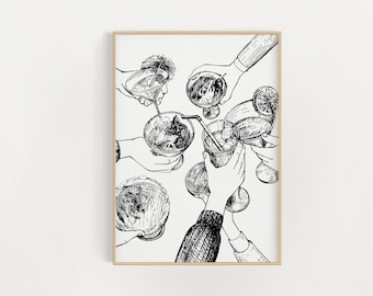 cheers print vertical, cheers art, cheers sign, bar cart wall decor, cocktail print, bar cart art, bar cart print, bar cart printables