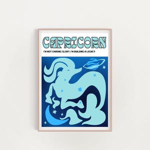 Capricorn Zodiac Sign Wall Art Printable - Astrology Constellation Poster - Digital Download - Boho Capricorn Decor - Birthday Gift Idea