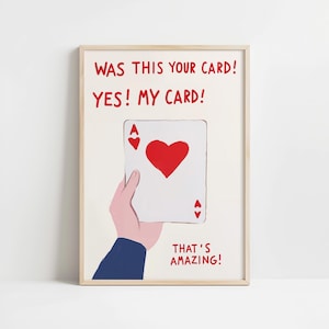 Spielkarte Wandkunst - Ace of Hearts Typografie Poster - Herz Ass Wandkunst Lustiges Kunstwerk für Einzigartige Wohnkultur und Geschenke