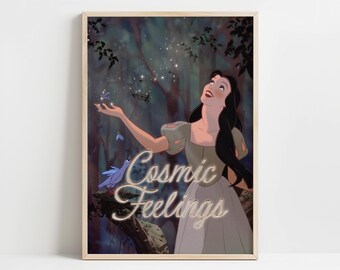 Cosmic Feelings Wall Art | Fantasy-Inspired Aesthetic Poster | Dreamy Cottagecore Room Decor | Whimsical Art Print for Bedroom or Studio