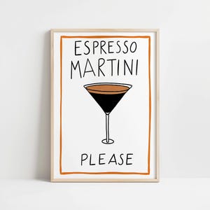 Espresso Martini Wall Art - Minimalist Cocktail Poster - Fun Bar Decor Print for Kitchen, Lounge, or Modern Coffee Lover’s Space