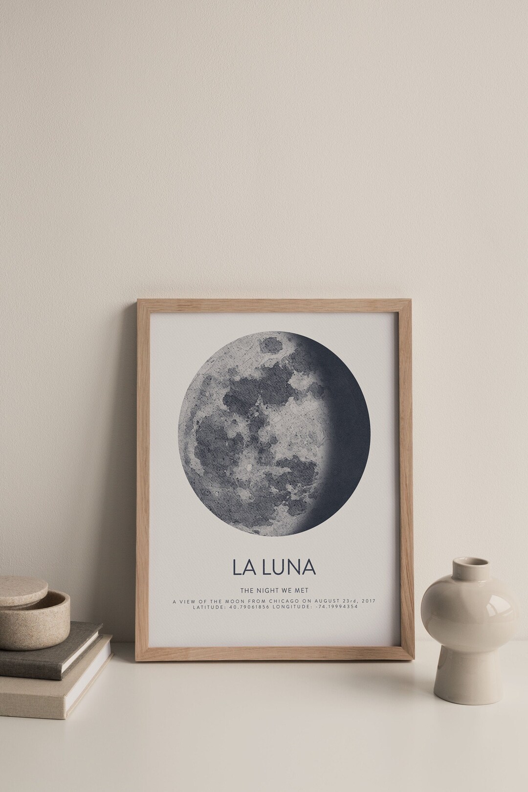 Custom Moon Map, the Night We Met Moon Sky Print, Moon Map Printable ...
