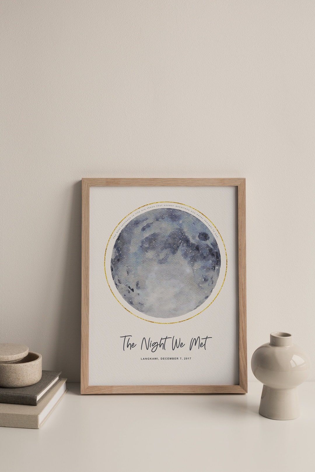 Custom Star Map, the Night We Met Moon Sky Print, Star Map Printable ...