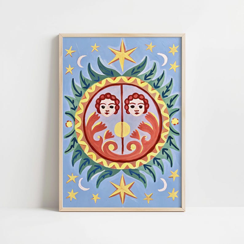 Gemini Constellation Wall Art Printable - Astrology Zodiac Sign Poster ...
