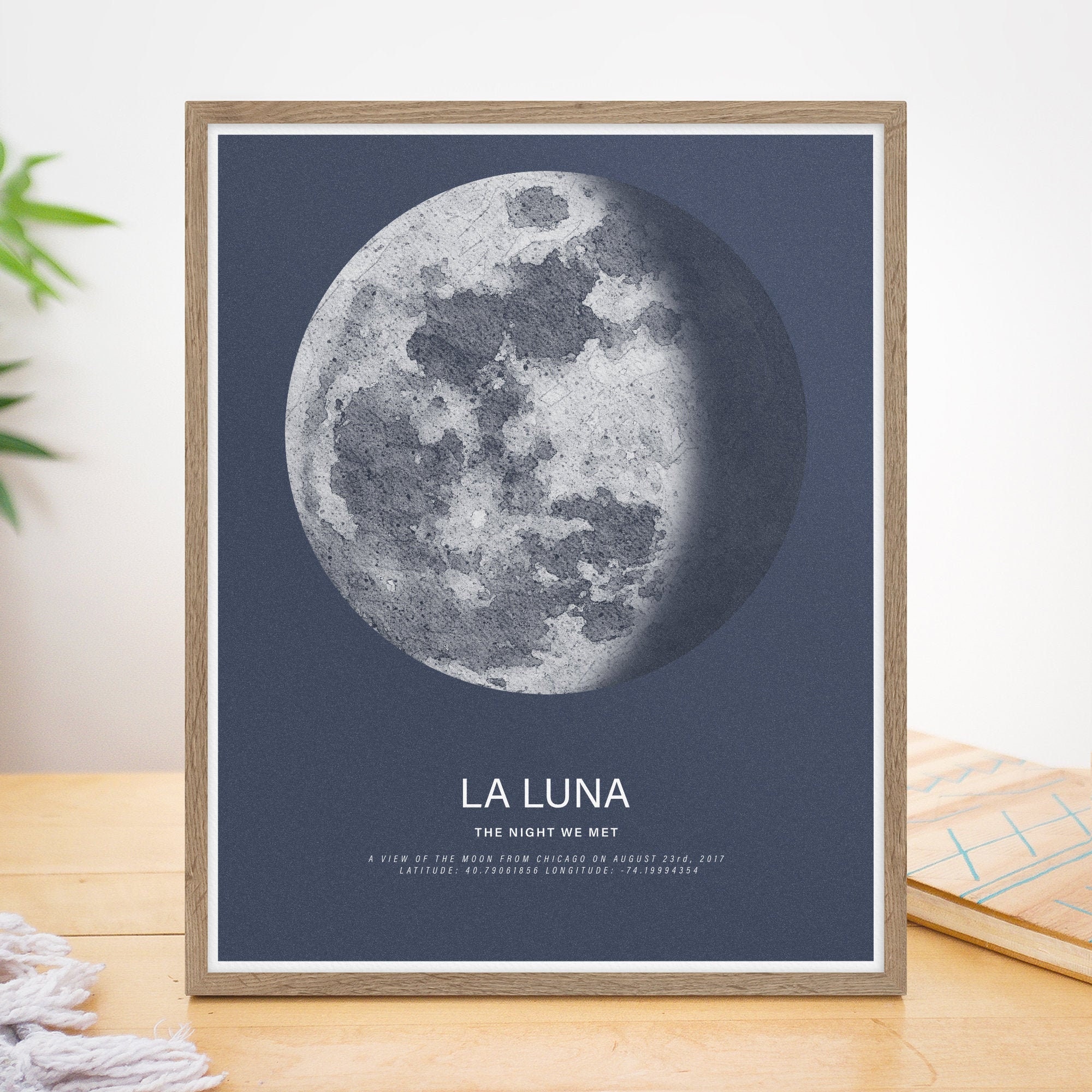 Custom Moon Map, the Night We Met Moon Sky Print, Moon Map Printable ...
