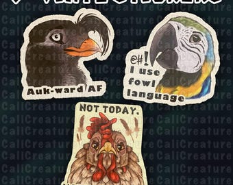 Pegatinas de vinilo de 3" con frases de pájaros