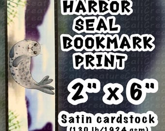 Harbor Seals (2" x 6") 130 Ib. (192.4 gsm) Satin Cardstock Double-Sided Bookmark Print