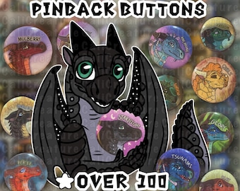 Wings of Fire Characters: 1.5" Pinback Buttons (Updated 5/24/26)
