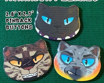 Guerreros Felinos: Villanos (Botones con forma de cabeza de gato)