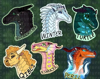 Alas de Fuego: Pegatinas del personaje Dragón del Arco de la Montaña de Jade (vinilo de 7,6 cm)