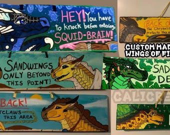 Custom — Made-to-Order — Wings of Fire (wood acrylic) Room Sign