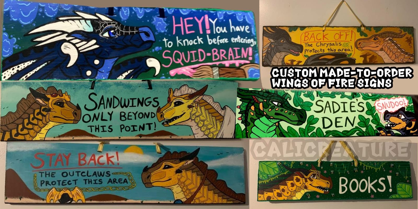Custom — Made-to-order — Wings of Fire (wood + Acrylic) Room Sign