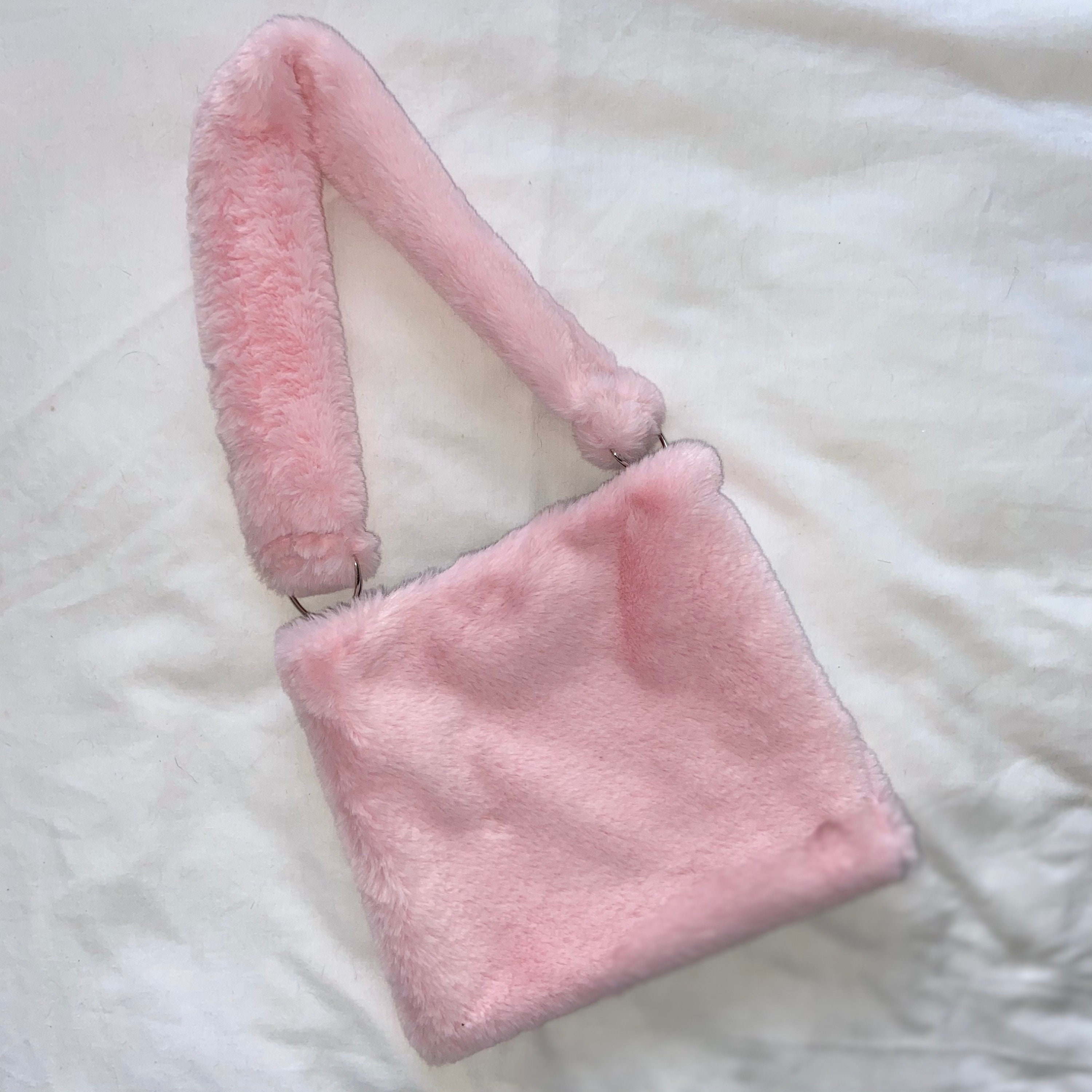 Pink Fur Shoulder Bag Etsy