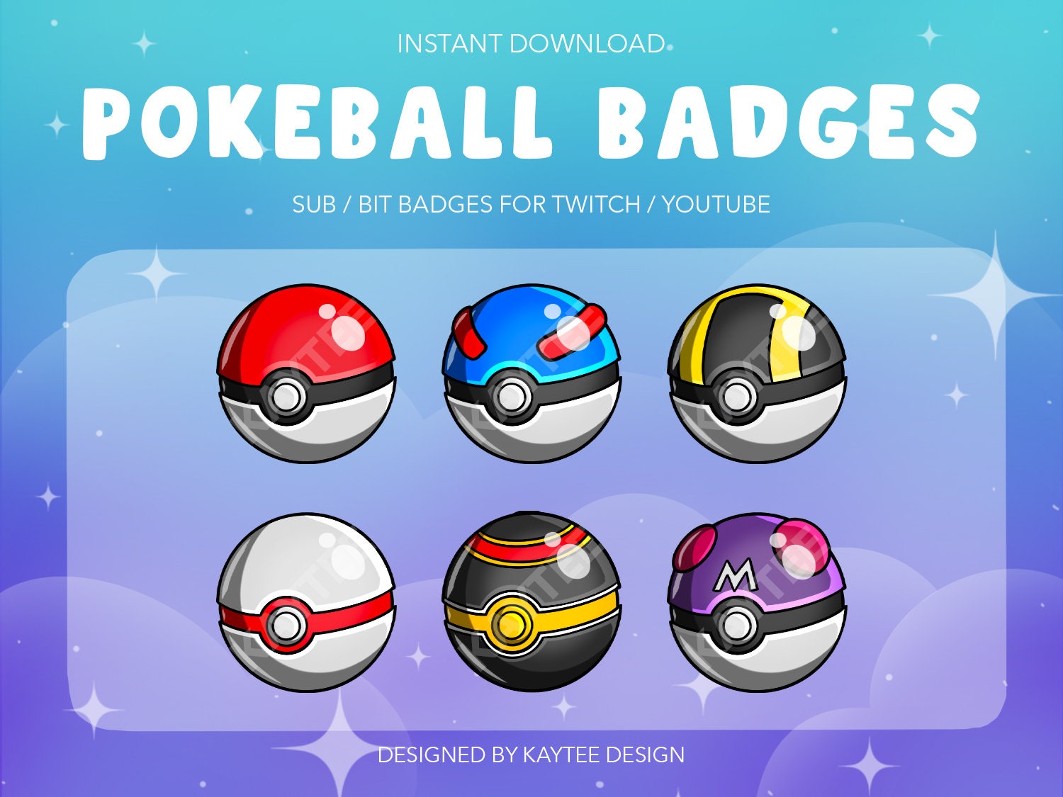 Poke Balls Twitch Sub / Cheer Badges Pixel Art - seaosaur's Ko-fi Shop