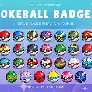 27x PokeBall Sub / Bit Badges Set for Twitch / YouTube