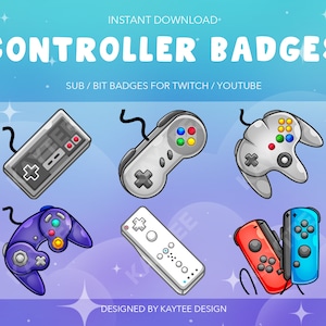 6x Controller Sub / Bit Badges for Twitch / YouTube