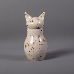 Custom Ceramic Cat Urn For Ashes, Hand-Painted Feline Memorial Urn