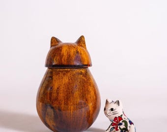 Urna para gato, recuerdo de cerámica esmaltada con personalización.