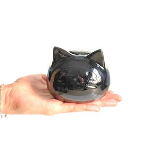 Black Ceramic  Mini Cat Urn | Keepsake Memorial For Ashes