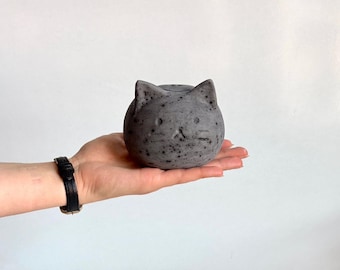 Black Cat Urn for Ashes, Handmade Ceramic Pet Urn | Cat Cremation Urn | Memorial Keepsake Vase | Rainbow Bridge Pet Loss Gift
