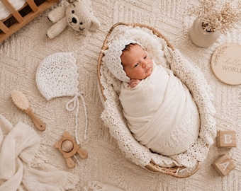 Newborn Baby Bonnet Hat – Newborn Photo Prop