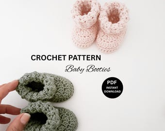Crochet Baby Bootie Pattern - Beginner Friendly - Instant Download
