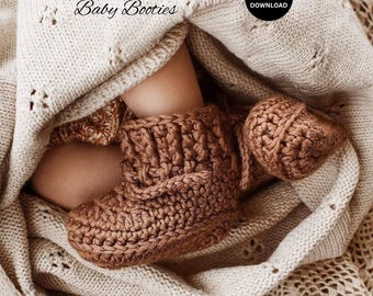 Ribbed Crochet Baby Booties Pattern (Newborn up to 6 mths) (PDF Download)