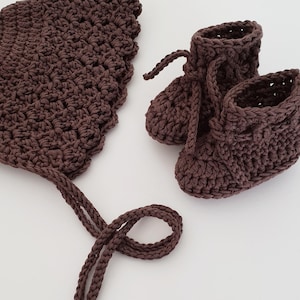Handmade Knit Baby Bonnet – Bamboo Cotton, Newborn Photo Prop image 8