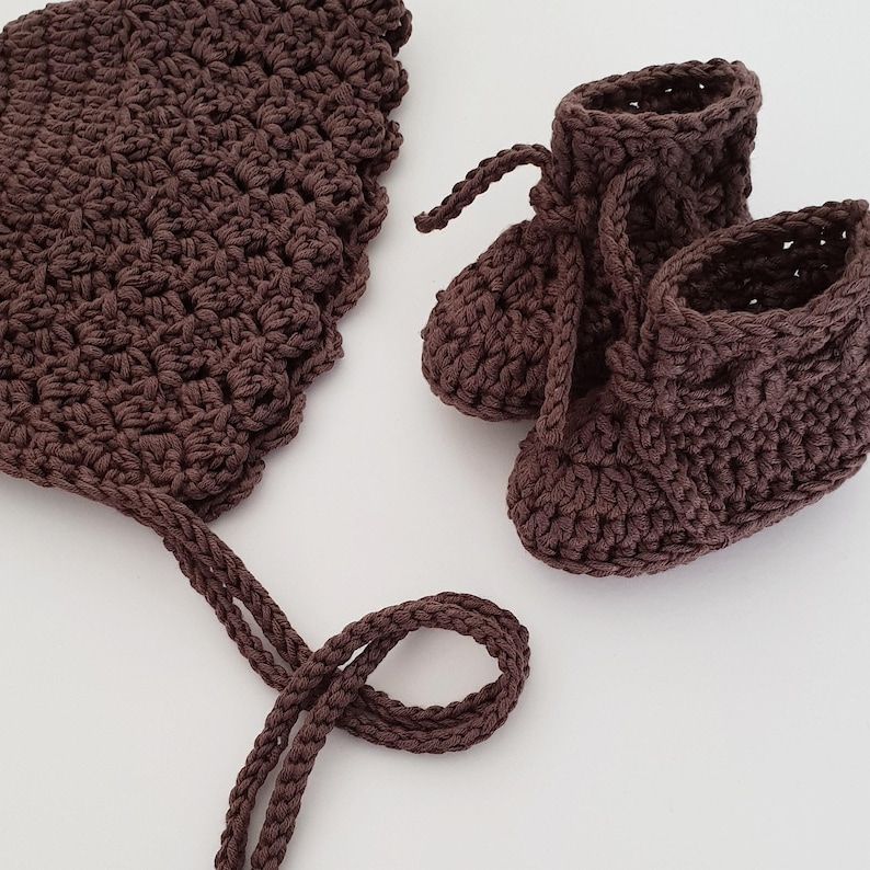 Handmade Knit Baby Bonnet – Bamboo Cotton, Newborn Photo Prop image 8