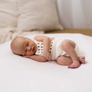 Newborn Outfit  Baby Romper Knitted Newborn Outfit Baby Shower Gift  Baby Coming Home Outfit Newborn Photography Prop Newborn Announcement