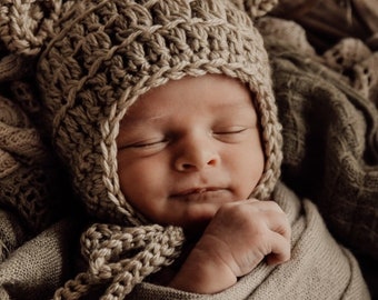 Gorro de bebé Beanie Bear para bebé, gorro grueso para bebé, gorro tipo casco para bebé