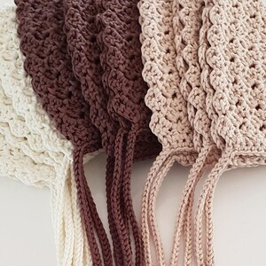Handmade Knit Baby Bonnet – Bamboo Cotton, Newborn Photo Prop image 7