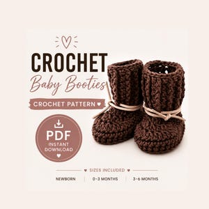 PADRÃO DE CROCHÊ ~ Padrão de crochê para sapatinhos de bebê ~ Padrão de sapatinhos para recém-nascido