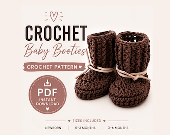 HÄKELANLEITUNG ~ Baby Booties Häkelanleitung ~ Neugeborenes Baby Bootie Häkelmuster