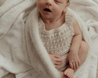 Pelele para recién nacidos hecho a mano, conjunto para bebé niña y niño, accesorio para fotografía de recién nacidos, ropa de bebé de herencia familiar, conjunto para fotos de recién nacidos