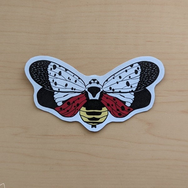 Spotted Lanternfly Sticker - Bug Sticker, Insect Sticker, Nature Sticker, Craft Supplies, Scrapbook, Collage, Altered Art, Smash Books