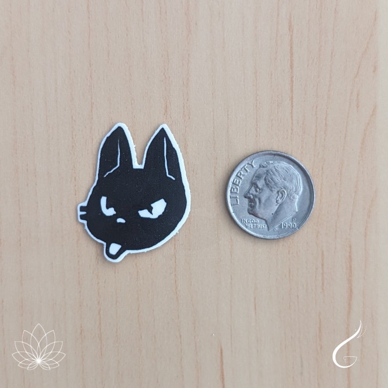 Jiji Vinyl Sticker - Kiki's Delivery Service, Studio Ghibli, Animation, Black Cat, Cartoon, Witch, Craft, Scrapbook, Collage, Altered Art image 2