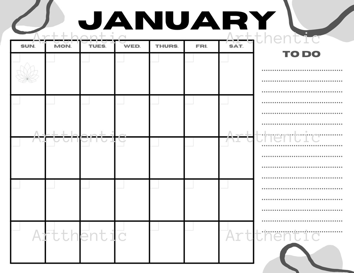 Printable Blank Date Calendar Horizontal 8.5 X - Etsy UK
