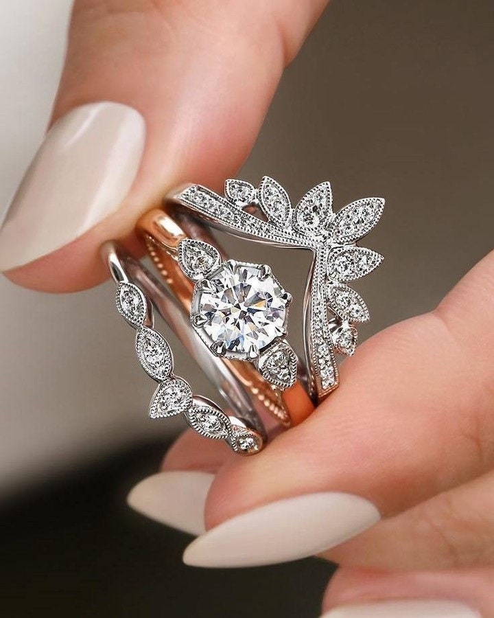 KAMARI stackable crystal rings, 3-in-1-set silver-plated – Pilgrim