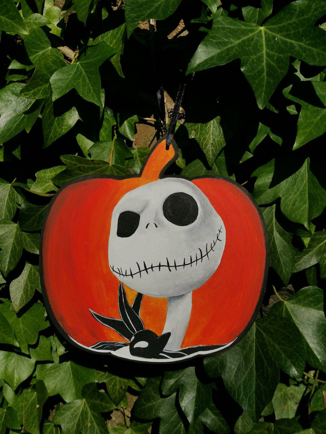 Jack and Sally hanging Halloween Pumpkin Decoration Tim Etsy
