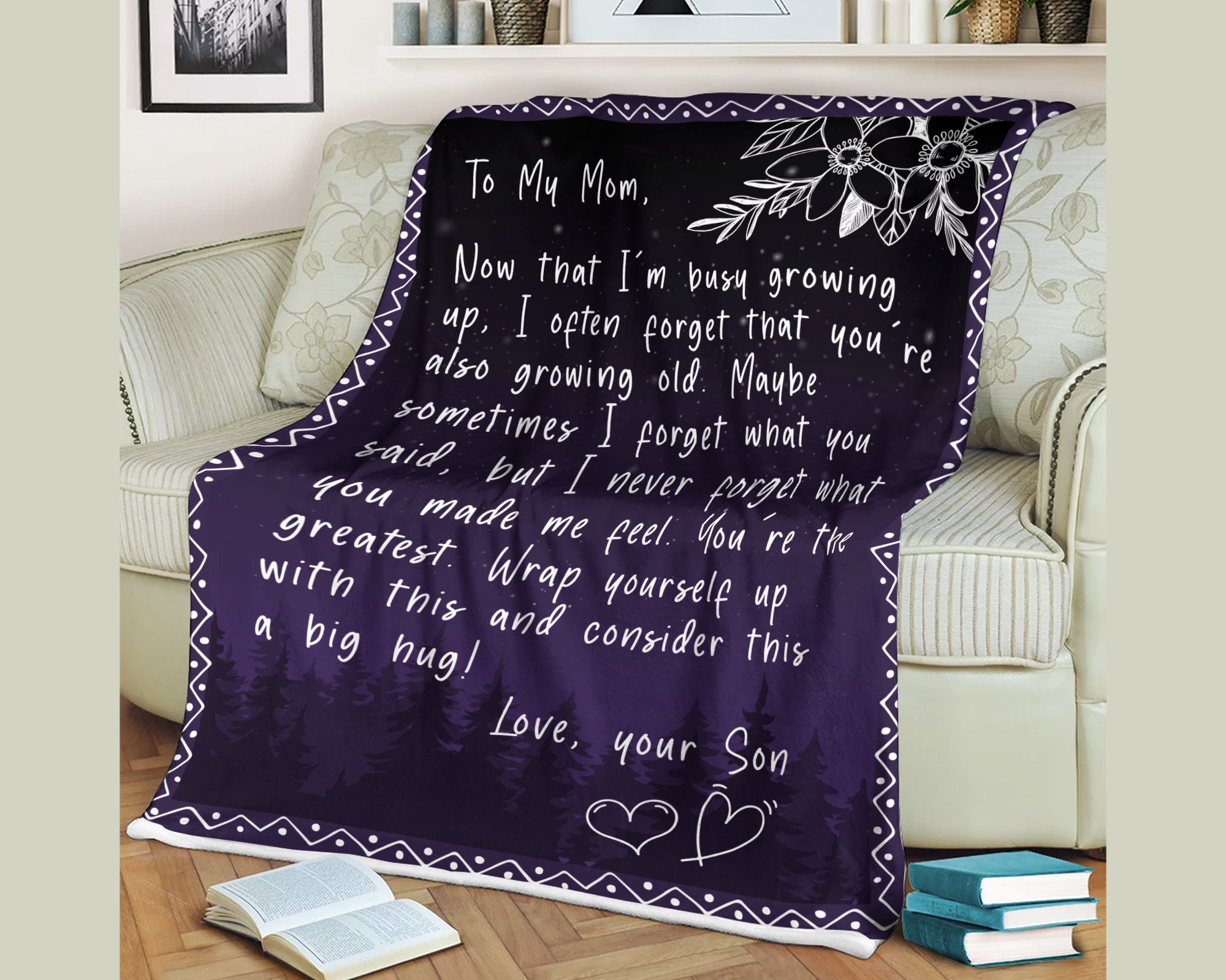 To My Mom Blanket Gift For Mom Blanket For Mom Letter Etsy