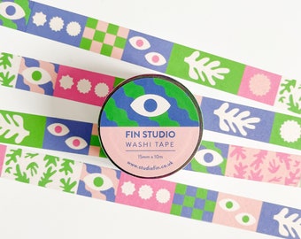 Fin Studio Design Washi Tape -Patterned washi tape / bullet journal washi tape / Genesis