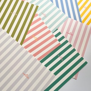 Handmade Notebook - Personalised / A5, A6 Size / Striped Notebook / Colourful Stripes